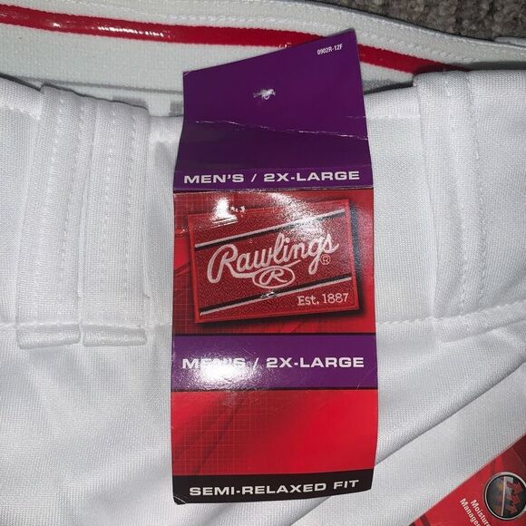 Brand New Rawlings‎ Men’s 2XL XXL White Semi Relaxed Fit Baseball Pants - Picture 2 of 9
